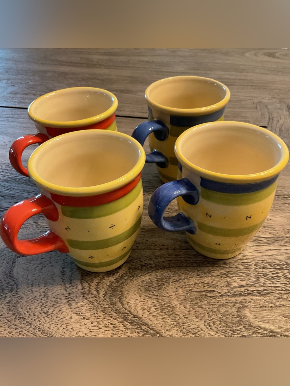 Pfaltzgraff Pistoulet by Jane Kolpen Ceramic Mugs, Set of 4